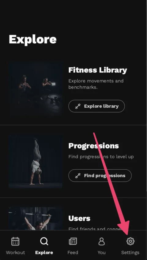 Settings in the Relentless app